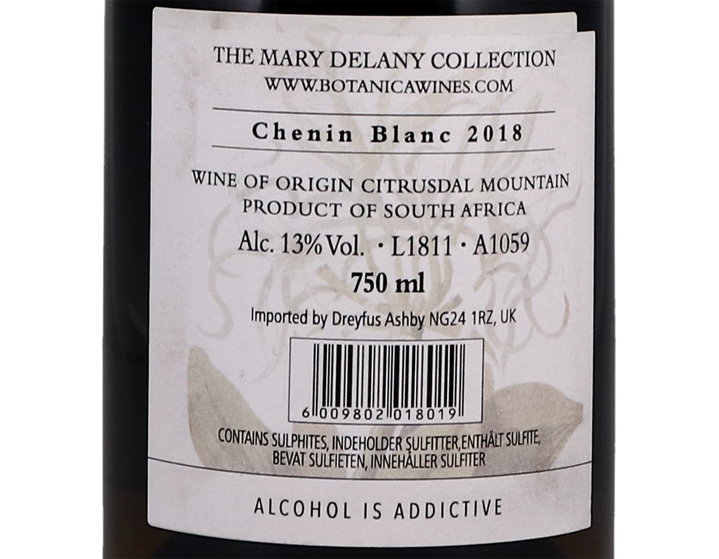 Botanica Mary Delany Chenin Blanc Citrusdal Mt 2018
