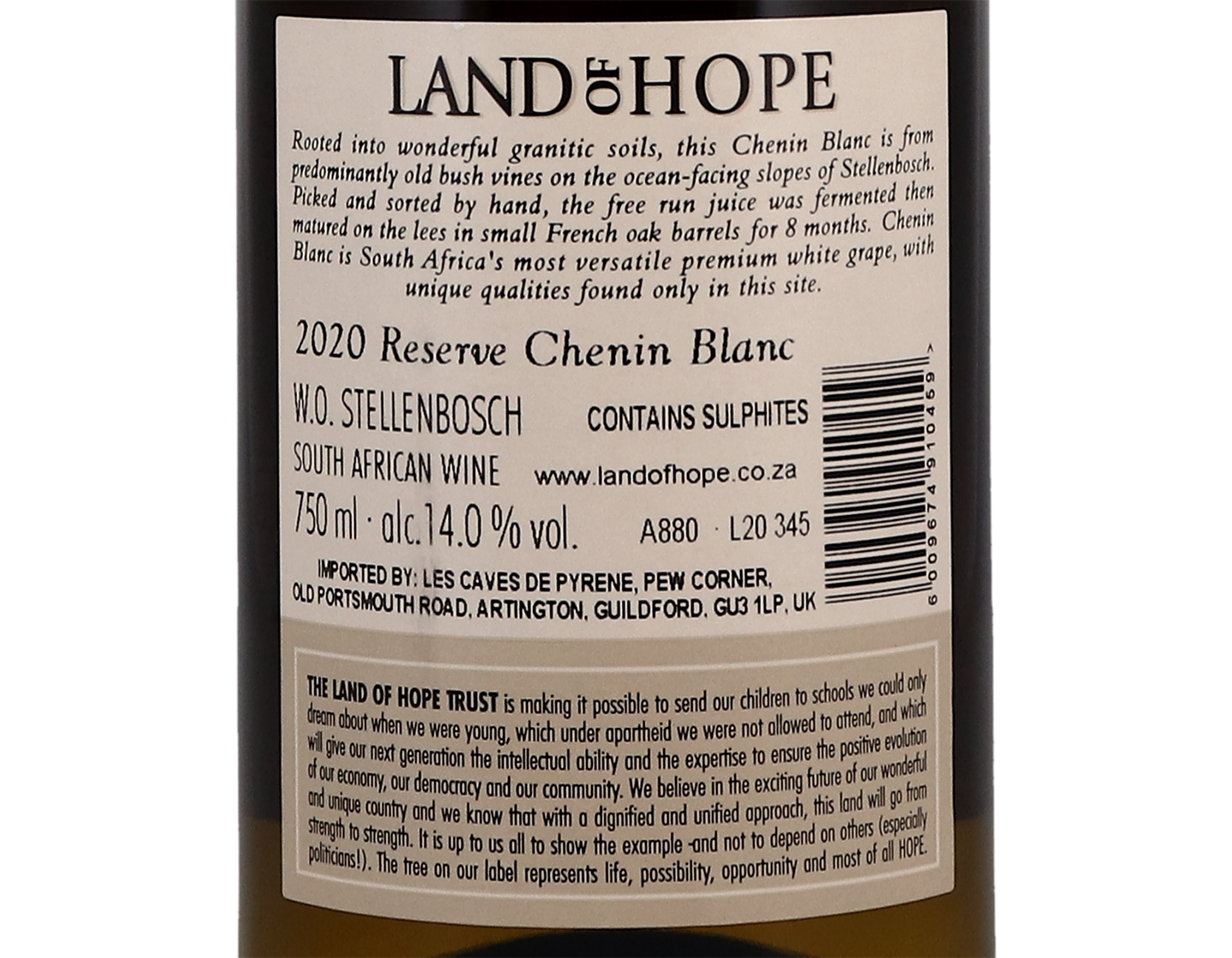 Land of Hope Reserve Chenin Blanc Stellenbosch 2020