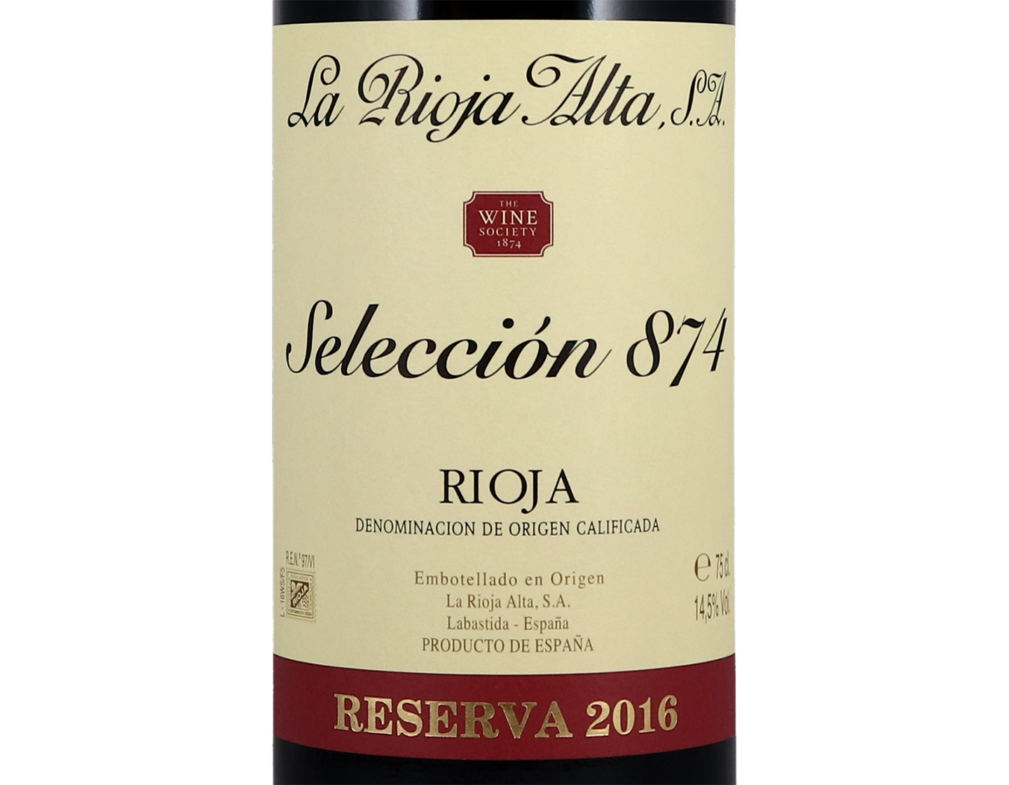 La Rioja Alta Seleccion 874 Reserva Rioja 2016