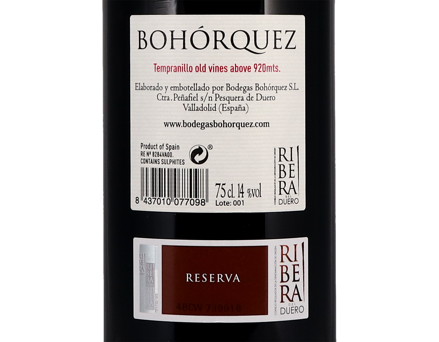 Bóhorquez Reserva, Ribera del Duero 2010