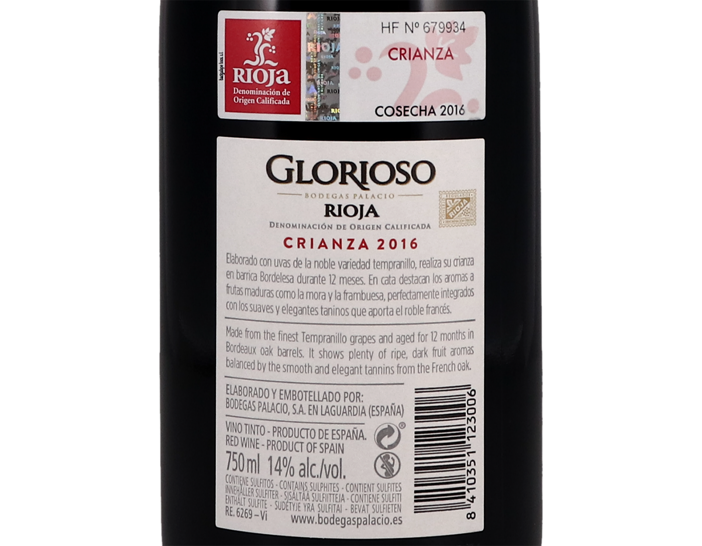 Glorioso Crianza Rioja 2016