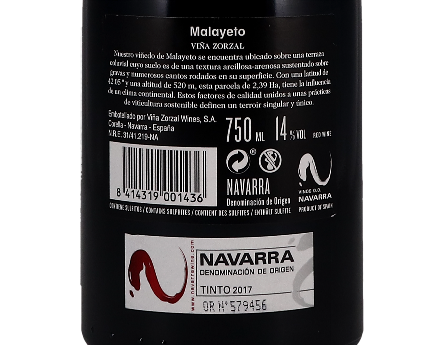 Vina Zorzal Malayeto Garnacha Navarra 2017