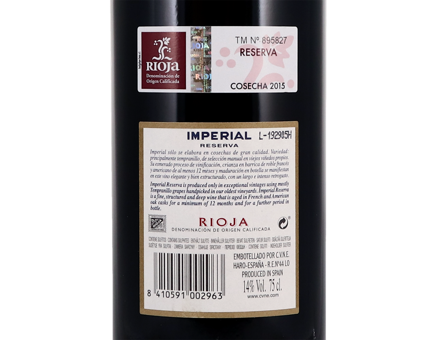 CVNE Imperial Reserva Rioja 2015