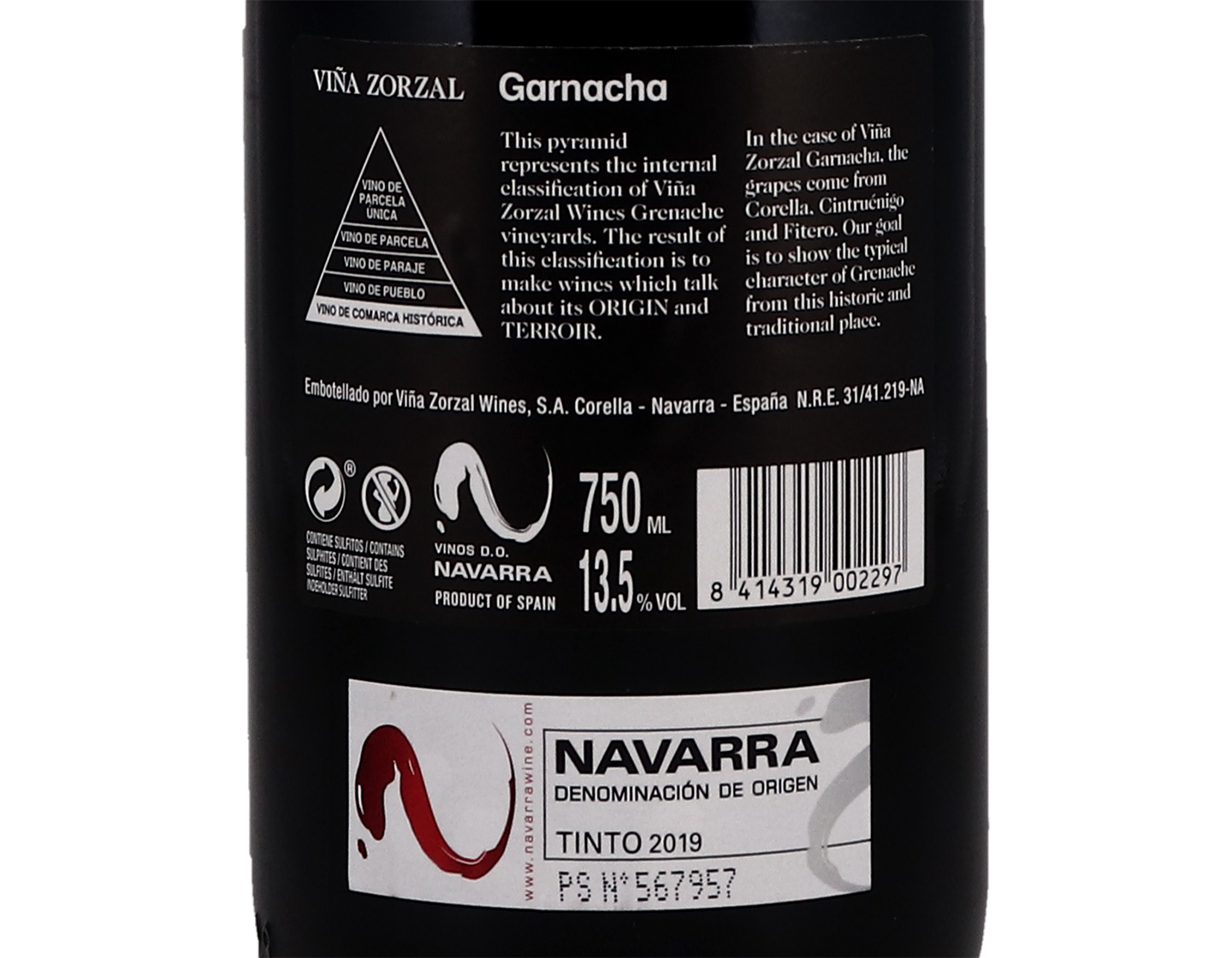 Viña Zorzal Garnacha, Navarra 2019