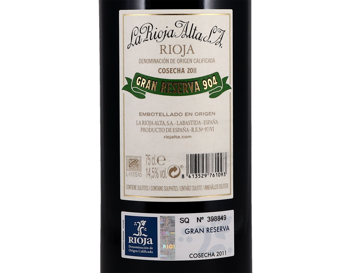 La Rioja Alta 904 Gran Reserva, Rioja 2011