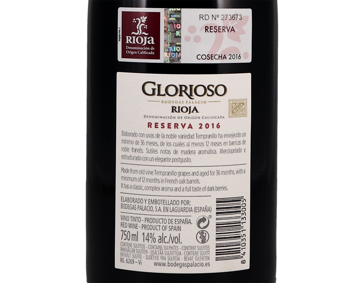 Glorioso Reserva, Rioja 2016