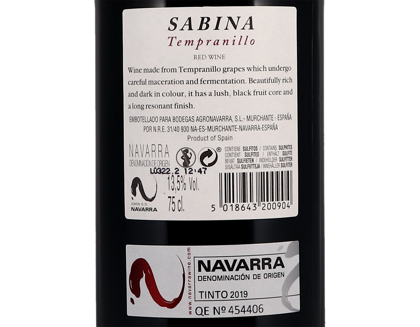Sabina Tempranillo Navarra 2019