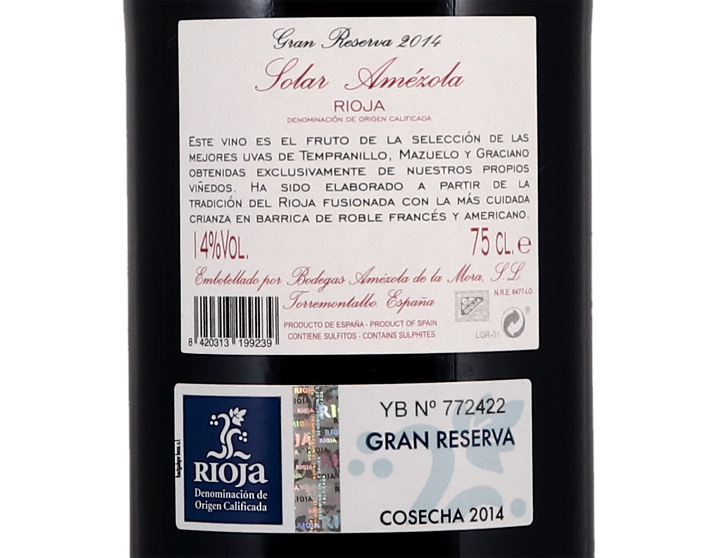 Vina Amezola Gran Reserva Rioja 2014