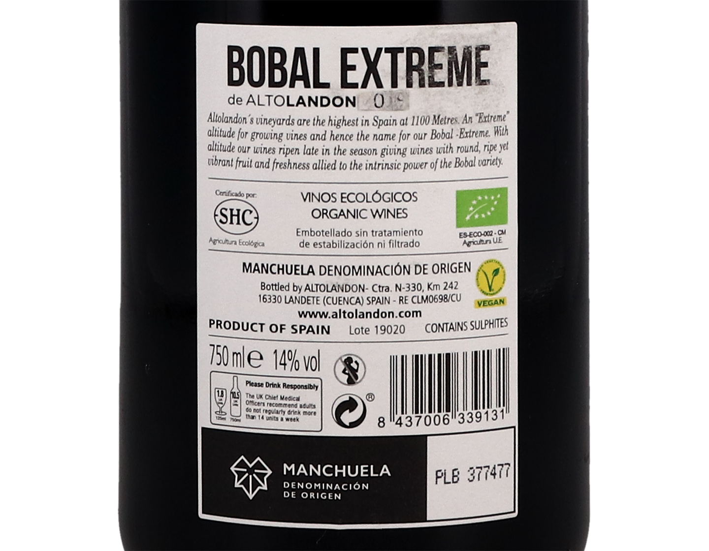 Altolandon Bobal 2019 ORGANIC