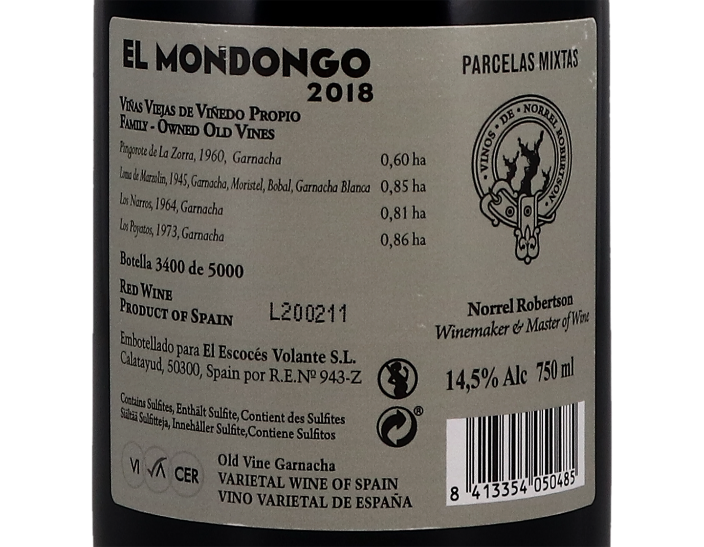 El Mondongo Garnacha 2018