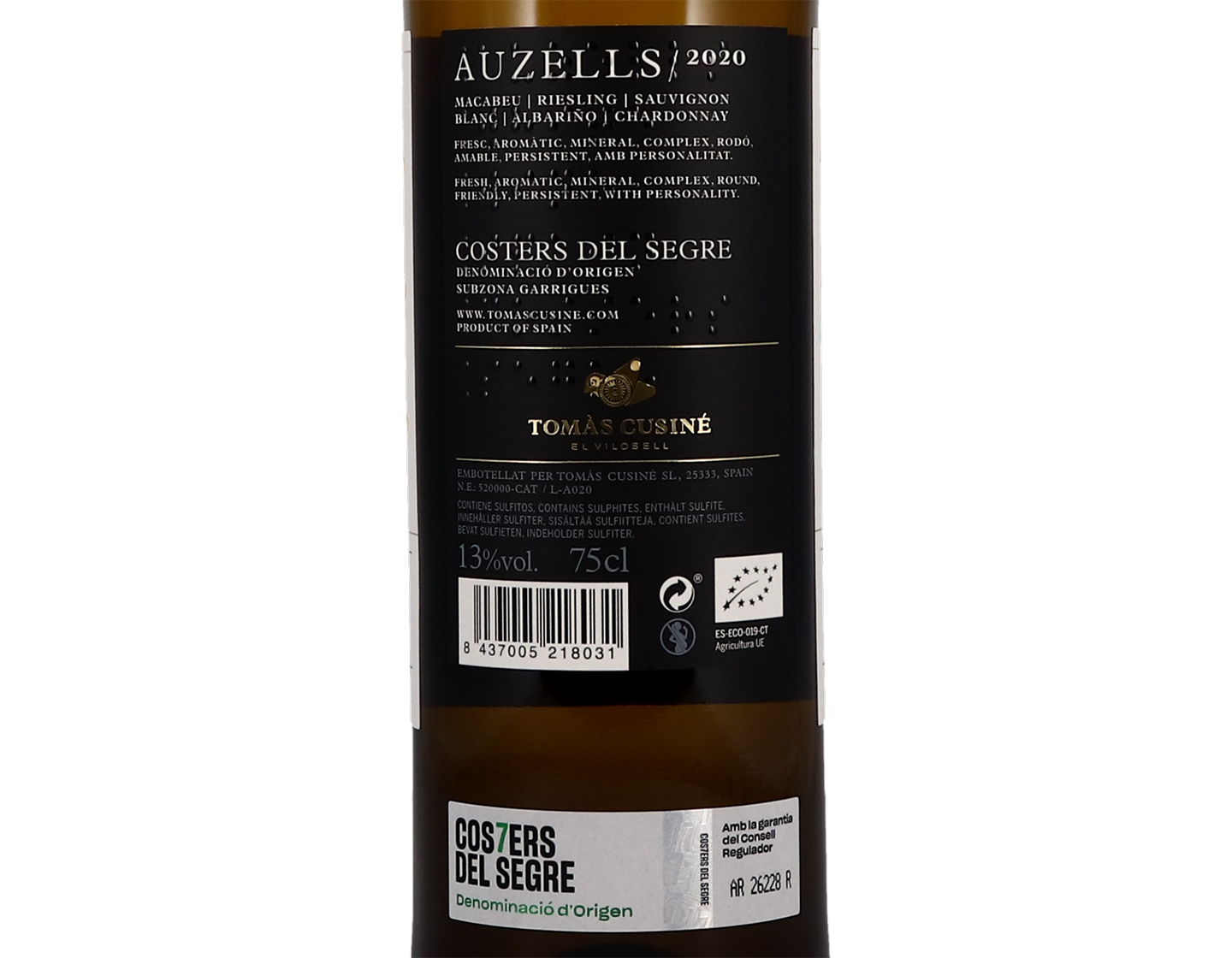 Auzells Costers del Segre 2020 ORGANIC