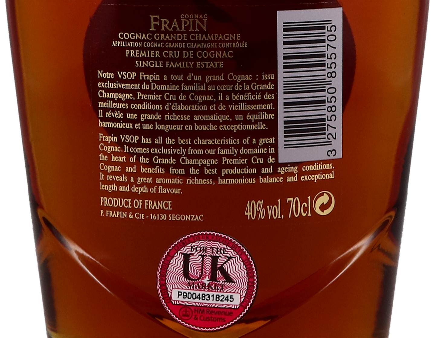 Frapin VSOP Grande Champagne Cognac 40%