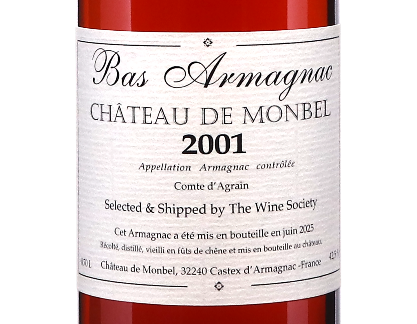 Bas Armagnac Chateau de Monbel 2001