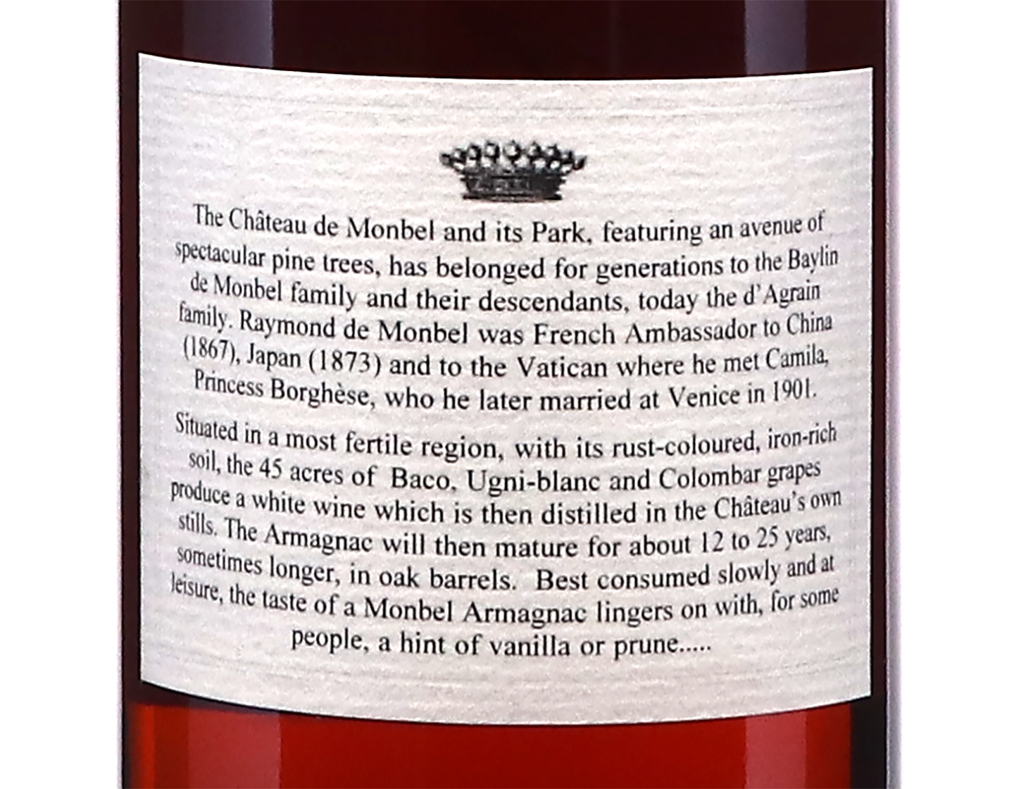 Bas Armagnac Chateau de Monbel 2001