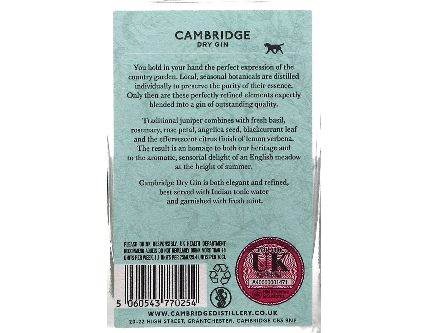 Cambridge London Dry Gin 42%