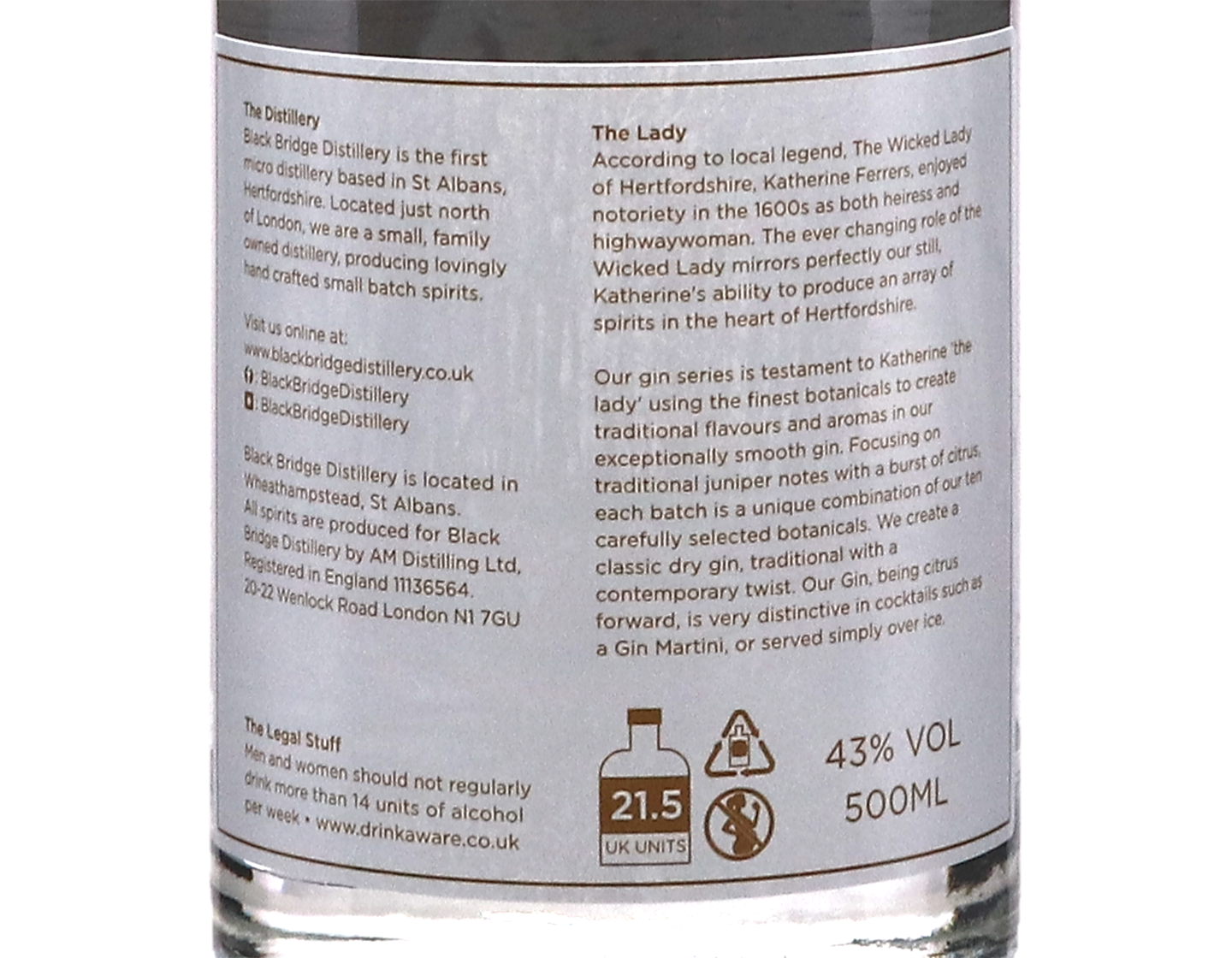 Black Bridge Distillery Small Batch Gin