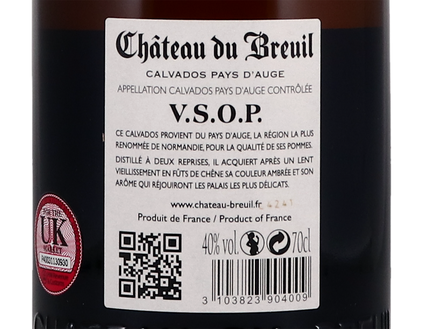 Chateau de Breuil Calvados VSOP 40%