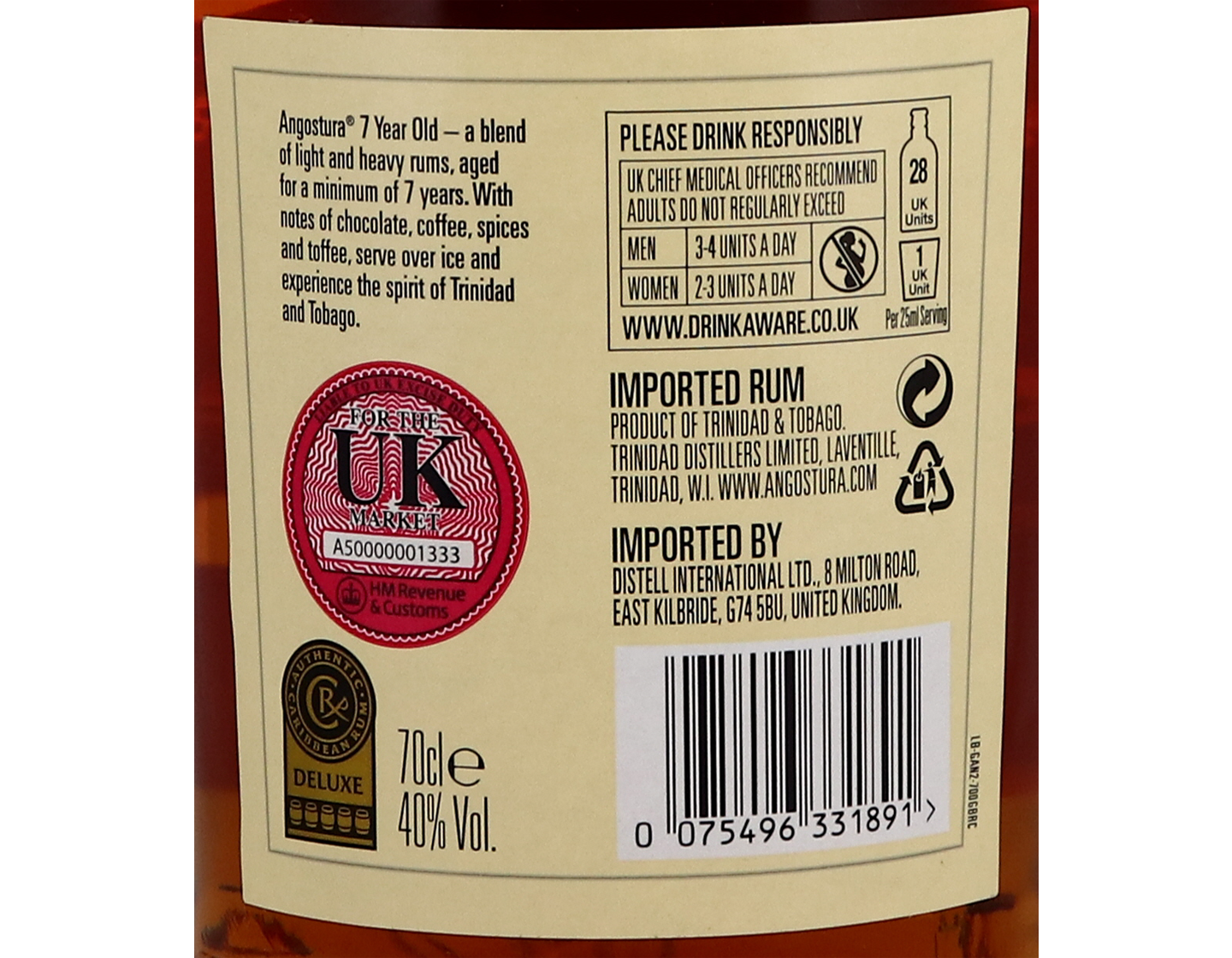 Angostura 7 Year Old Caribbean Rum 40%
