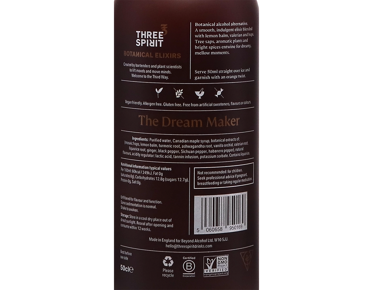 Three Spirit NonAlcoholic Nightcap 50cl