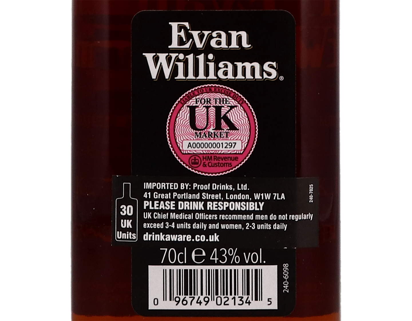 Evan Williams Black Label Bourbon 70cl