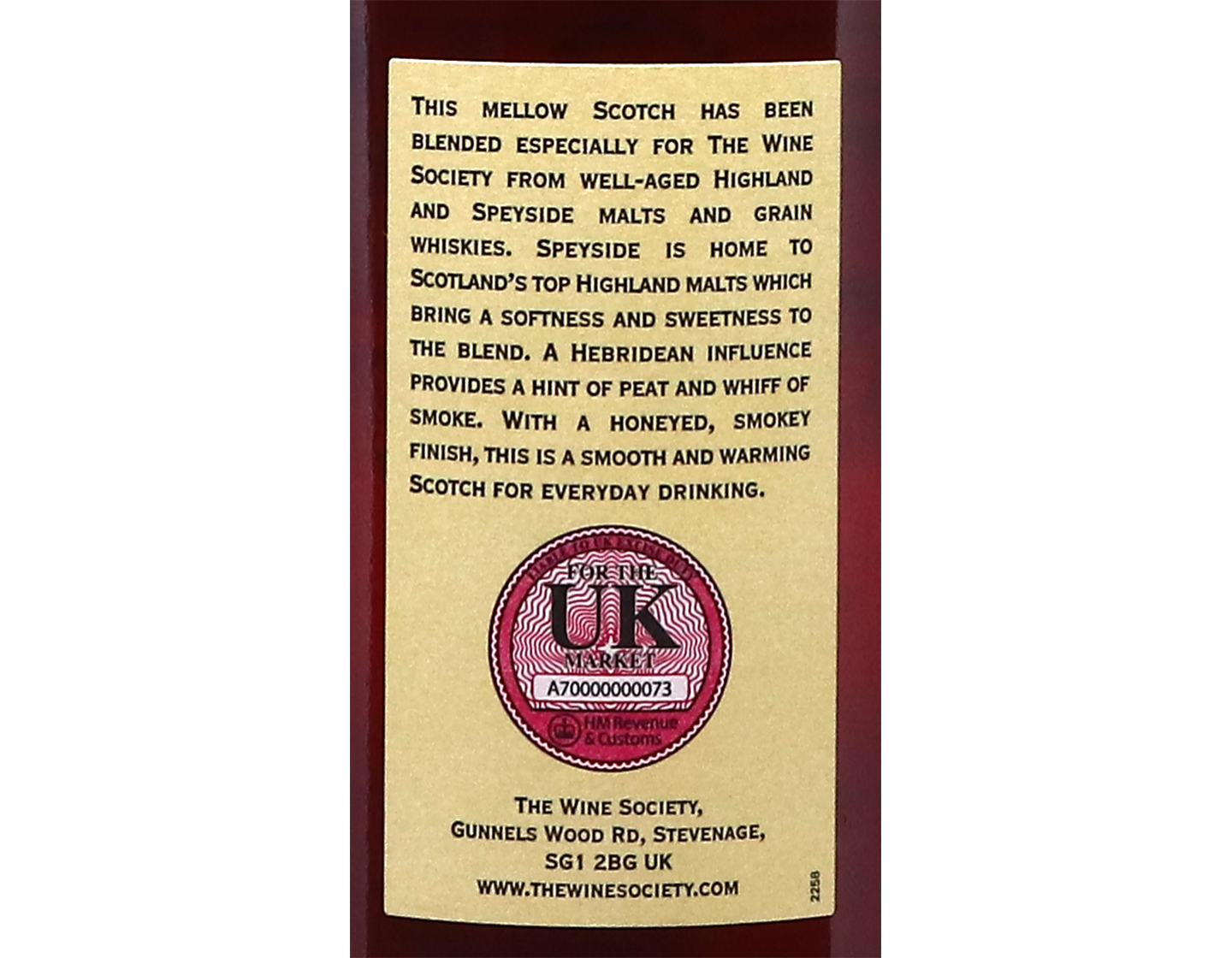Litre of The Society’s Blended Scotch Whisky 40%