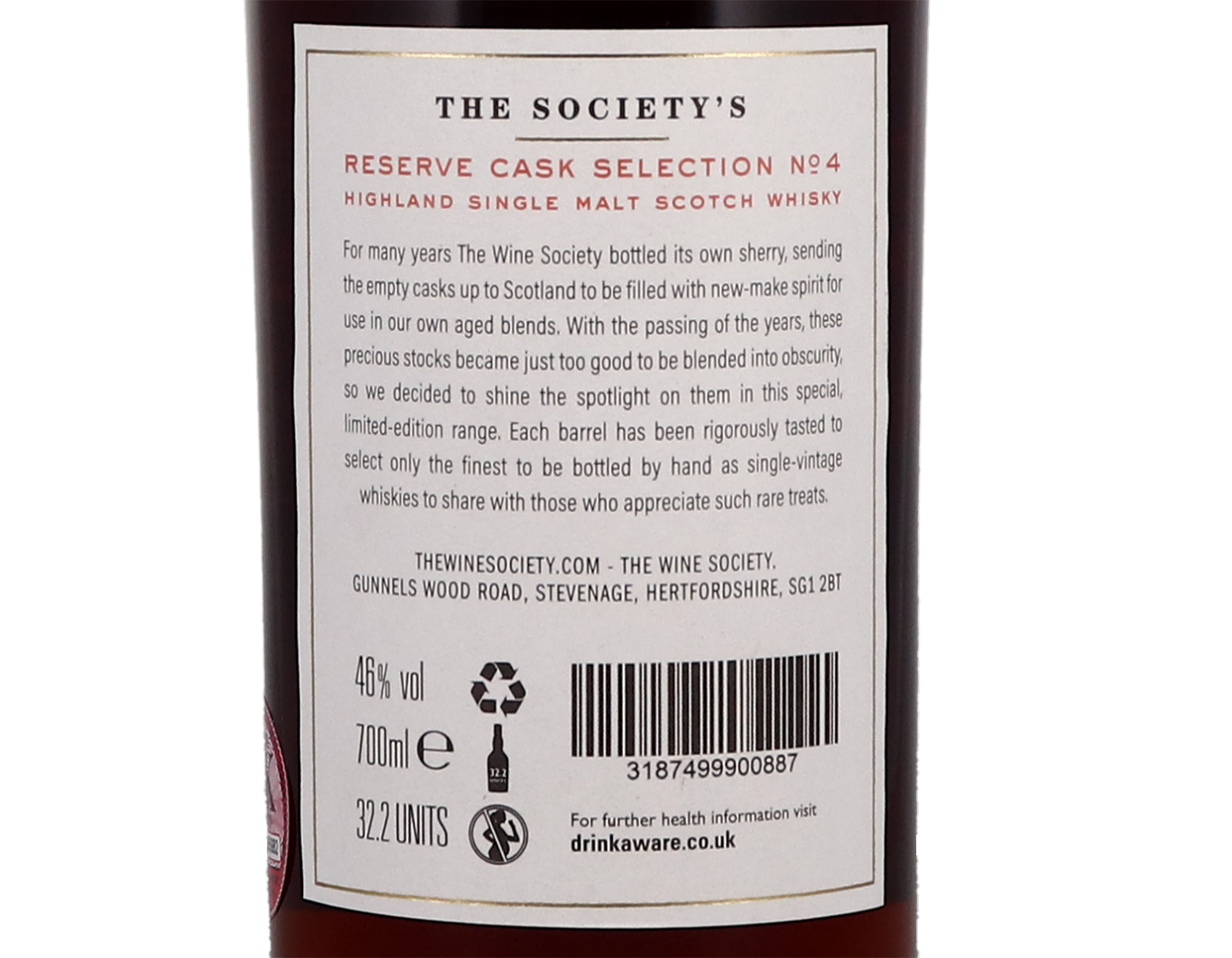 The Society's Reserve Cask Selection Highland Single Malt Scotch Whisky 1988