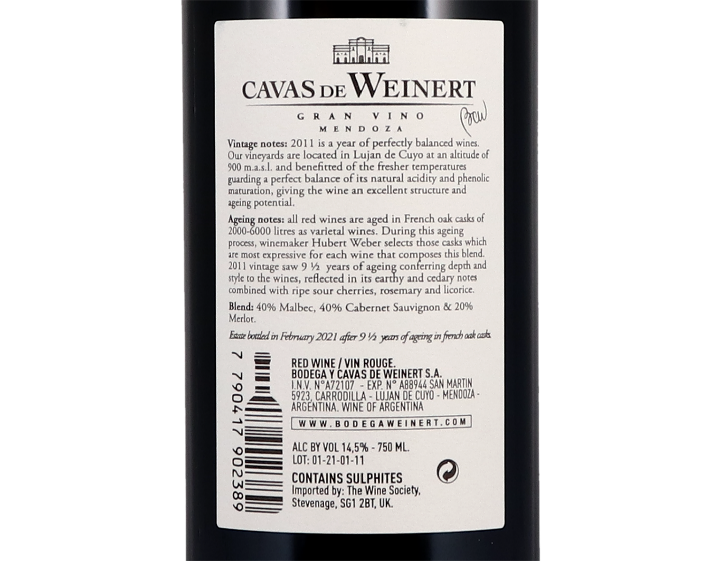 Weinert Cavas de Weinert Mendoza 2011