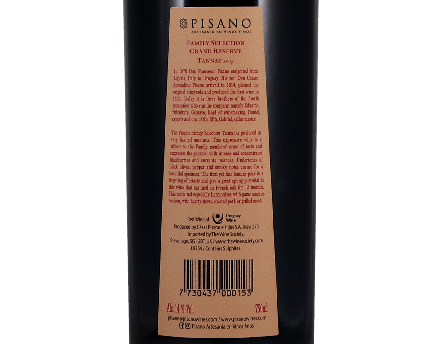 Pisano Family Selection Grand Reserve Tannat 2017