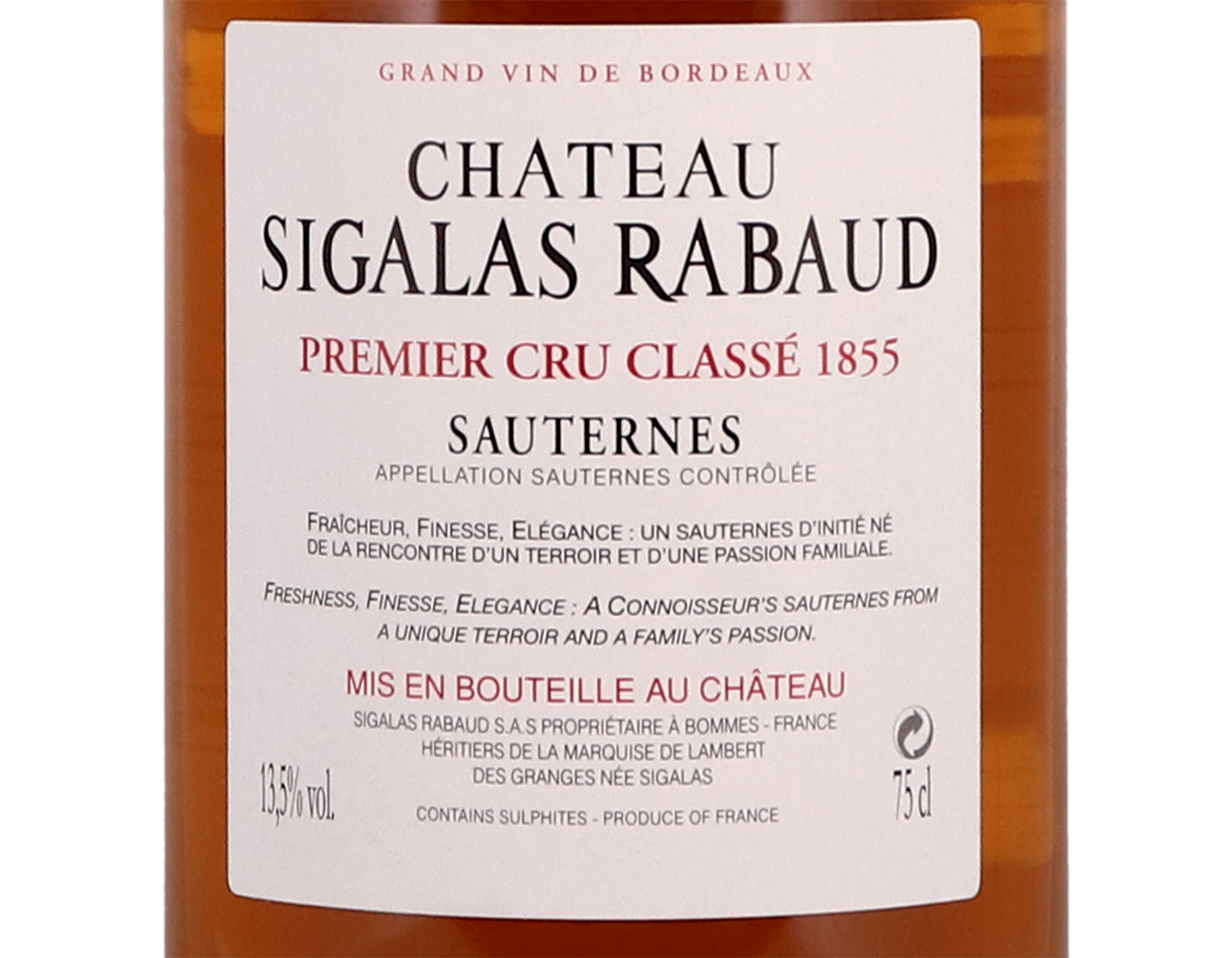 Ch Sigalas Rabaud 2010 Sauternes