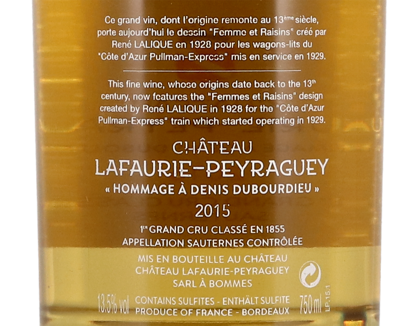 Ch Lafaurie Peyraguey Sauternes 2015