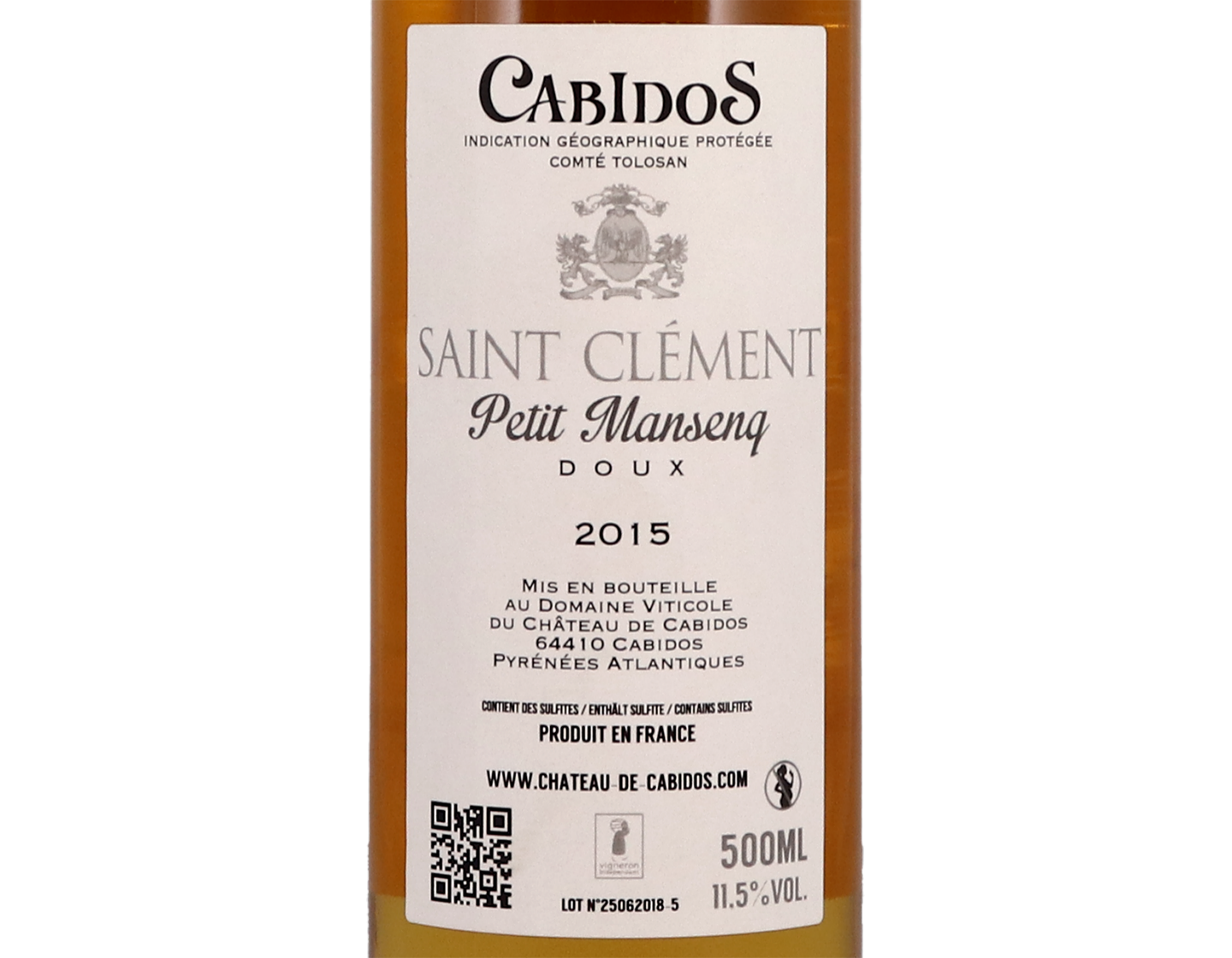 Cabidos Vin Doux, Cuvée Saint Clément, Petit Manseng 2015 50cl
