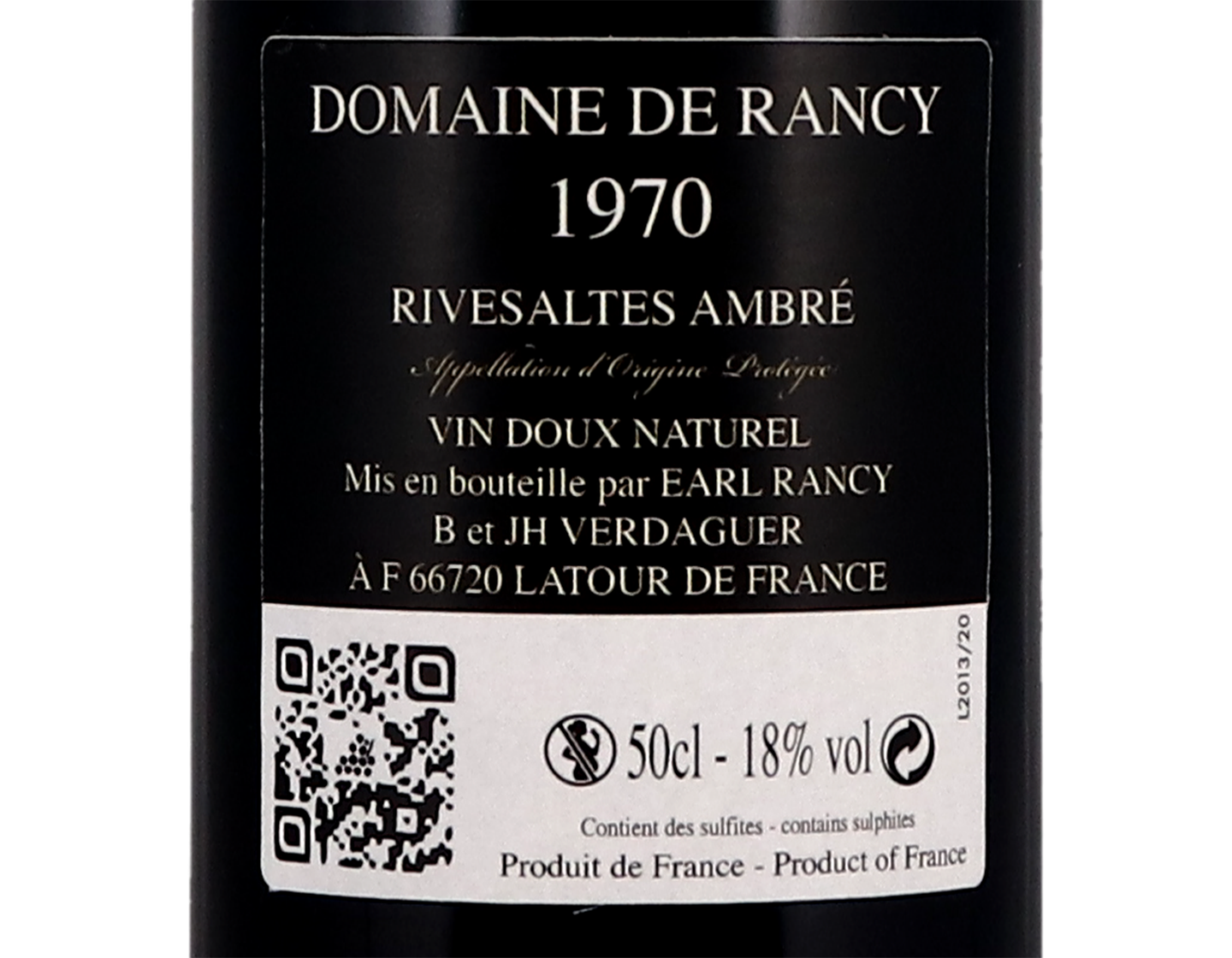Rivesaltes Domaine Rancy 1970 50cl