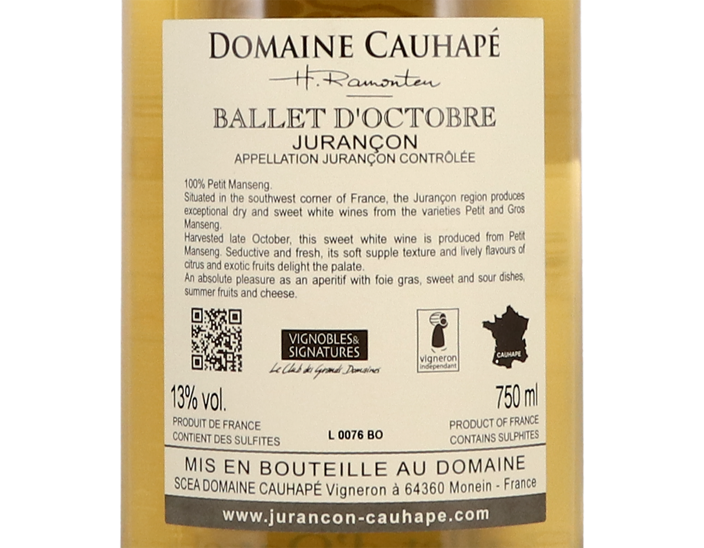 Jurançon ‘Ballet d'Octobre', Domaine Cauhapé 2019