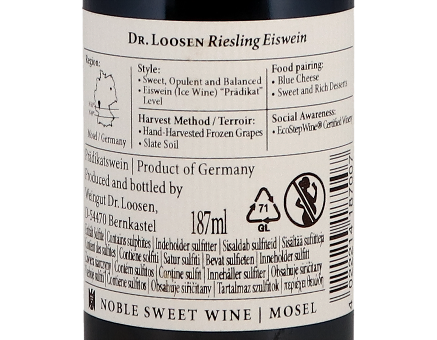 Dr Loosen Riesling Estate Eiswein 2016 187ml