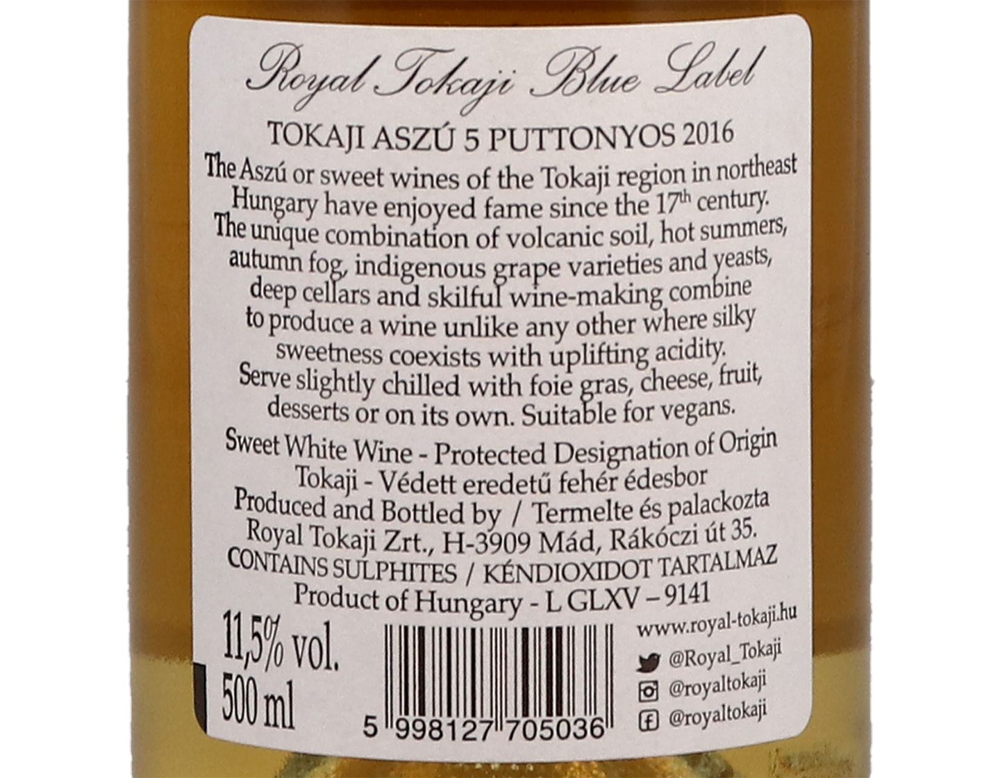 Royal Tokaji Aszú 5 Puttonyos 2016 50cl