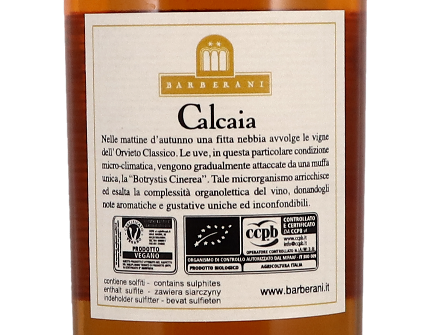 Calcaia Orvieto Classico Superiore Muffa Nobile Barberani 2016 50cl Organic