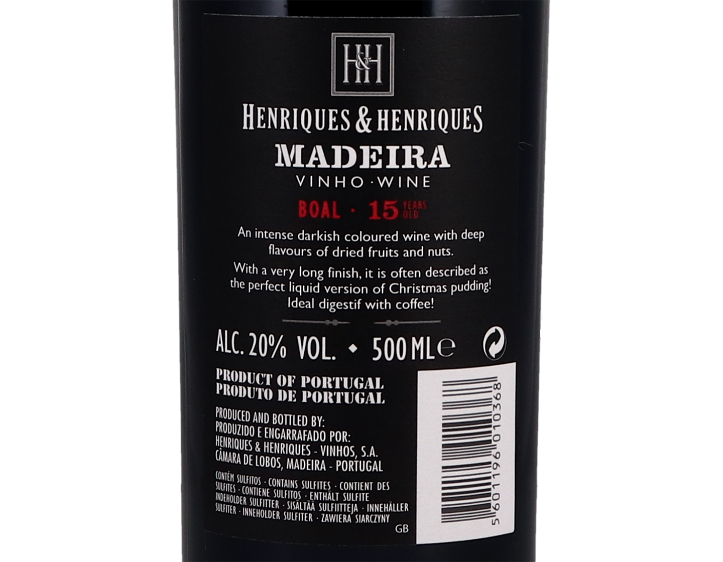 Henriques & Henriques Bual, 15 years old 50cl