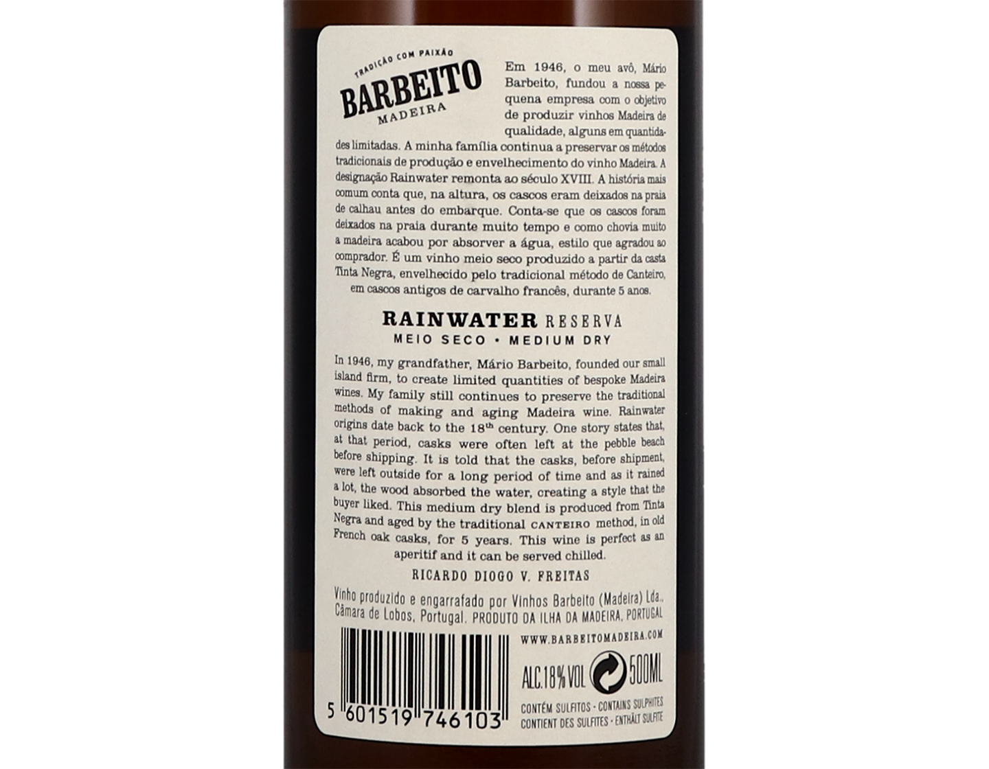 Barbeito Rainwater Reserve 50cl