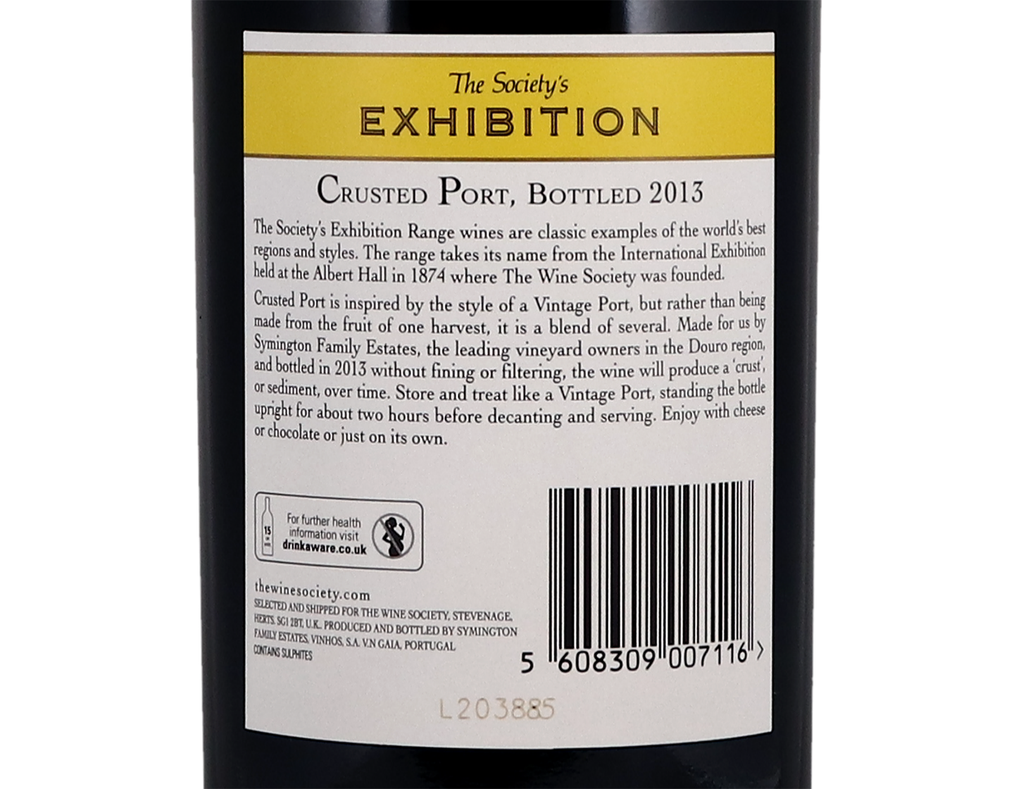 The Society's Exhibition Crusted Port Bottled 2013