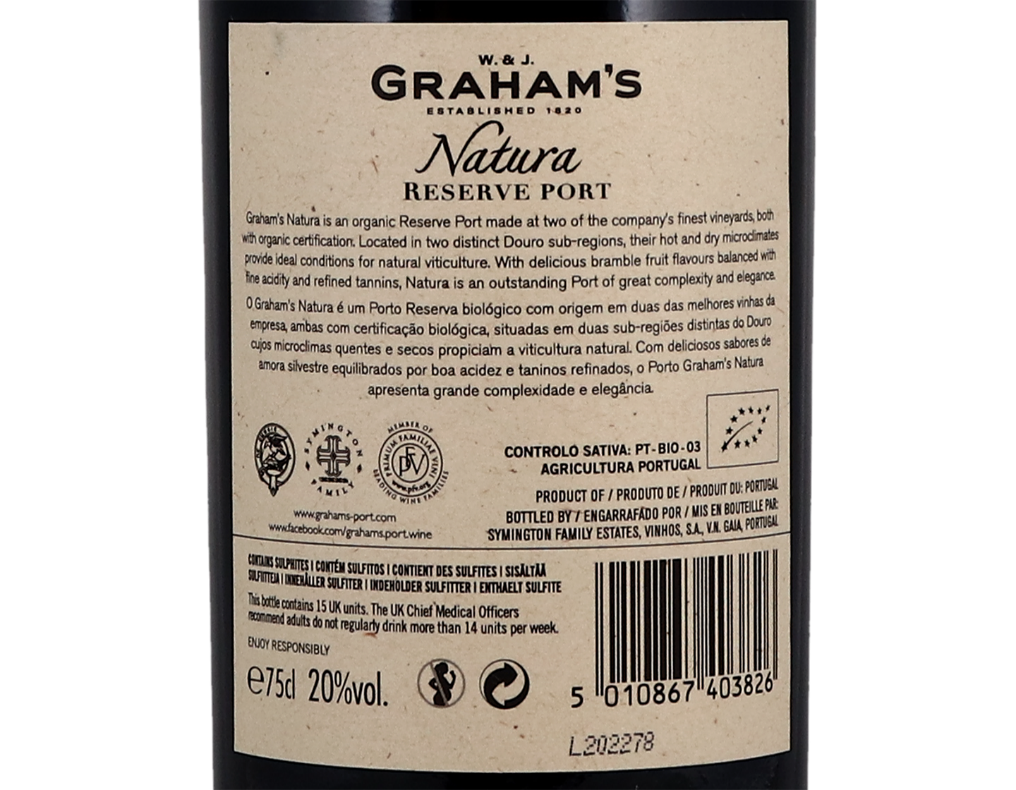 Grahams Natura ORGANIC Reserve Port