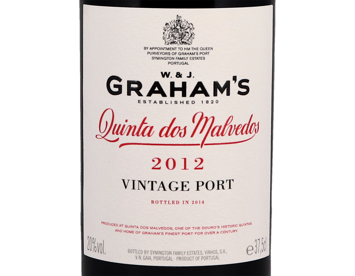 Half bottle of Graham Quinta dos Malvedos Vintage Port 2012