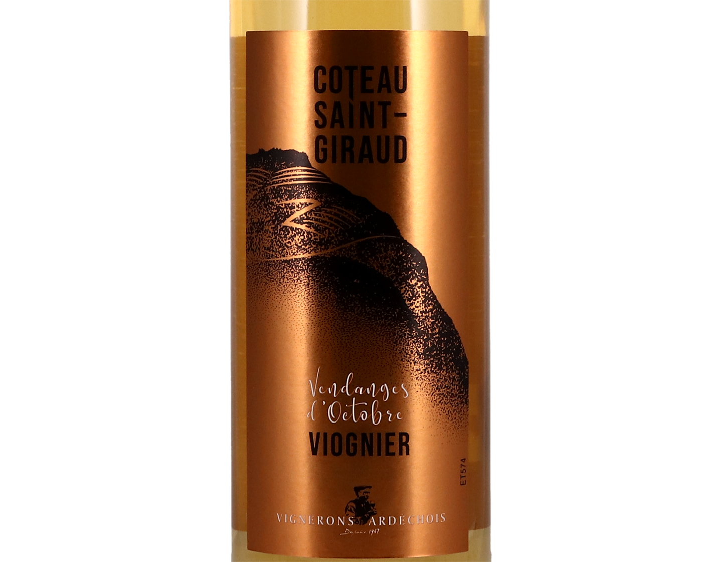 Viognier, Vendanges d'Octobre, Coteau Saint Giraud, IGP Ardèche, Vignerons Ardéchois 2019 50cl