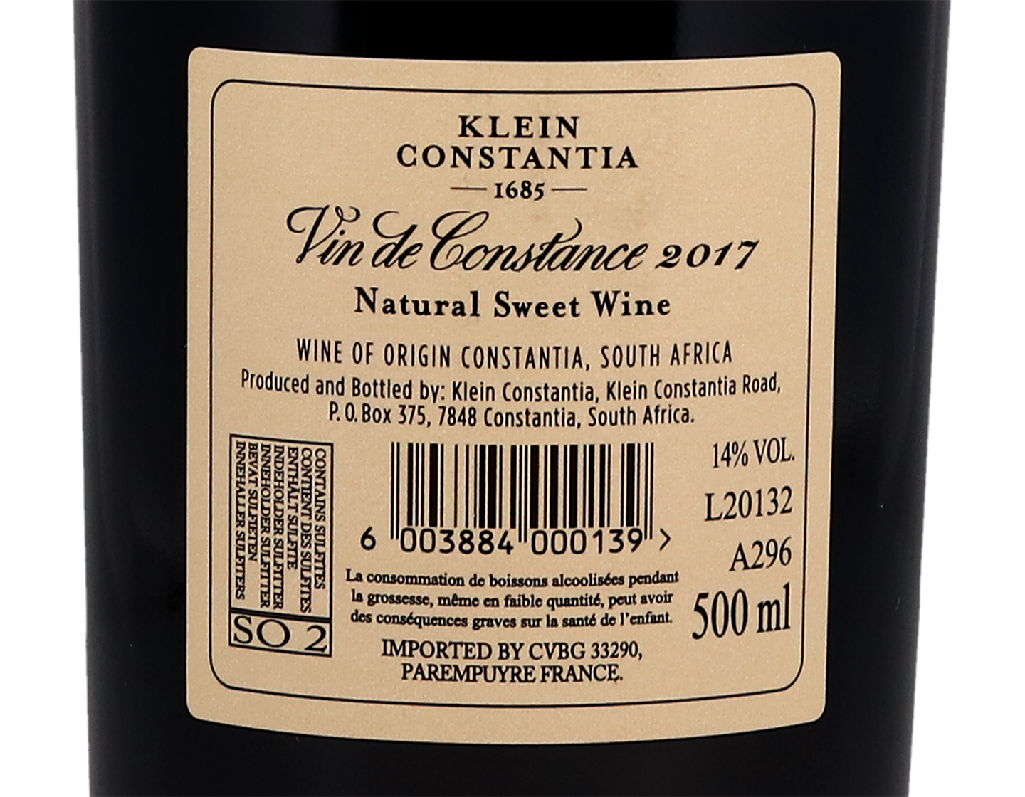 Klein Constantia Vin de Constance Natural Sweet 2017 50cl