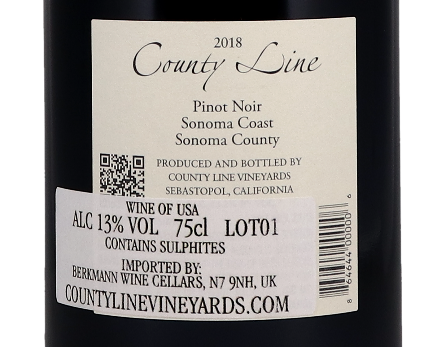 County Lines Sonoma Coast Pinot Noir 2018