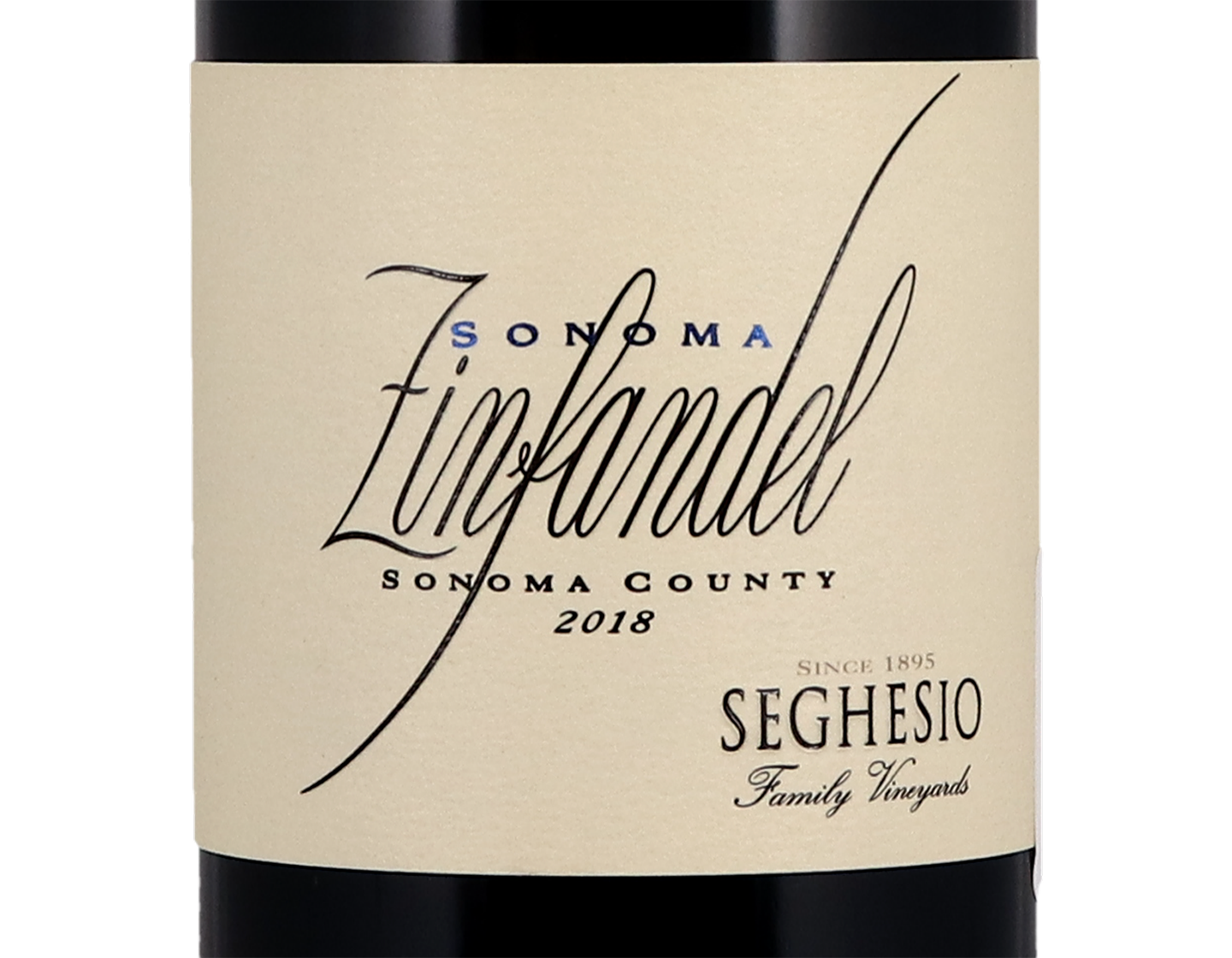 Half bottle of Seghesio Family Vineyards Sonoma County Zinfandel 2018