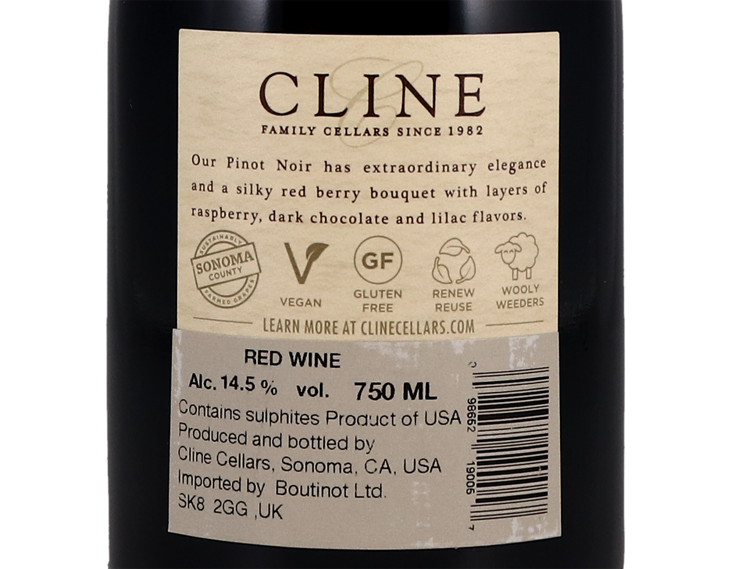 Cline Sonoma County Pinot Noir 2019