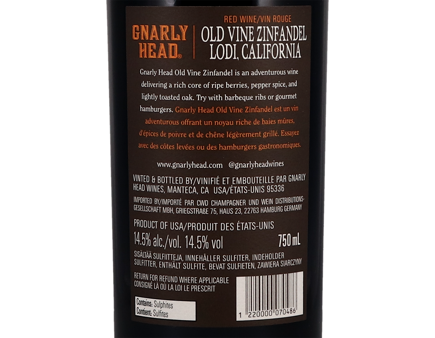 Gnarly Head Lodi Old Vine Zinfandel 2019