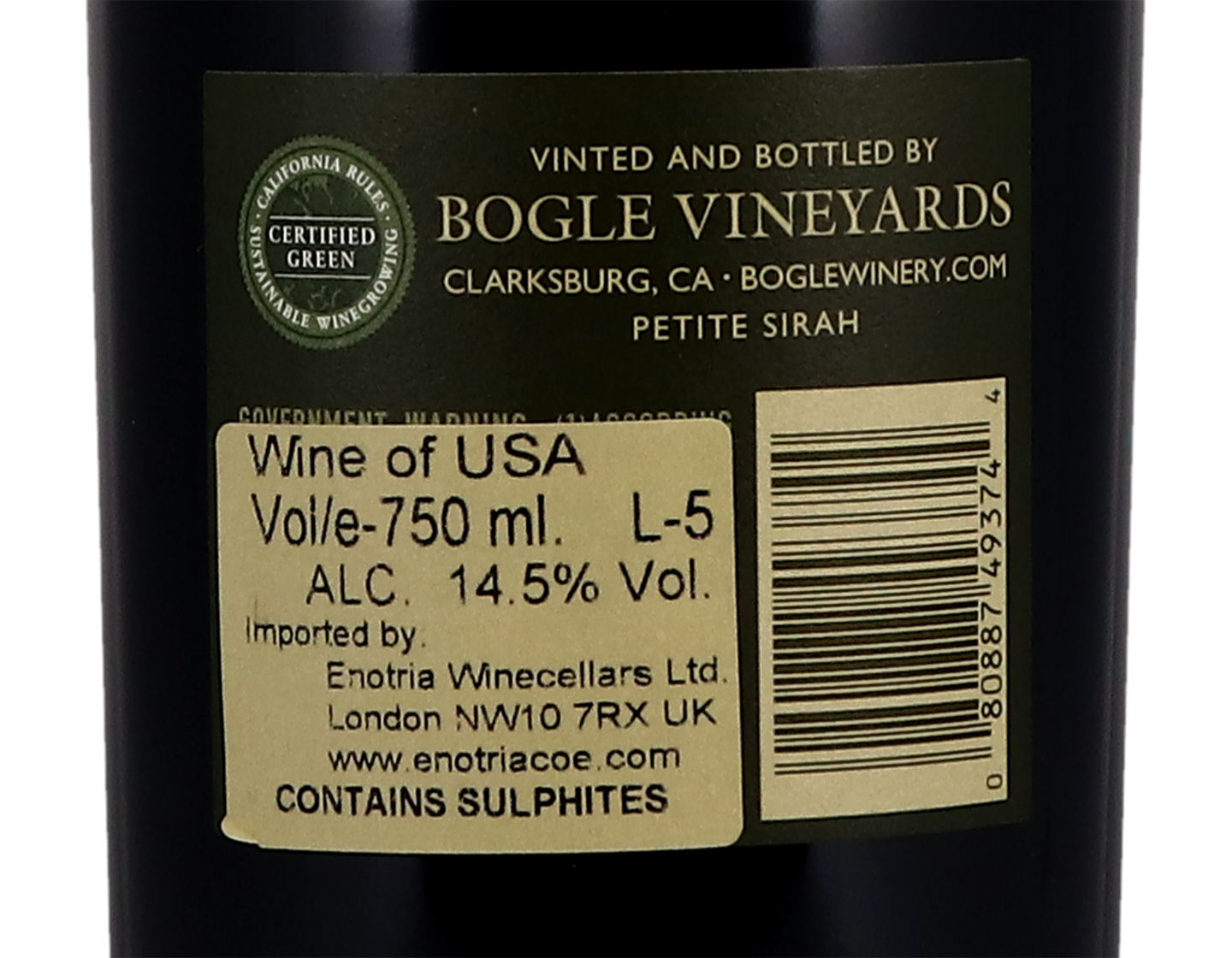Bogle Californian Petite Sirah 2018