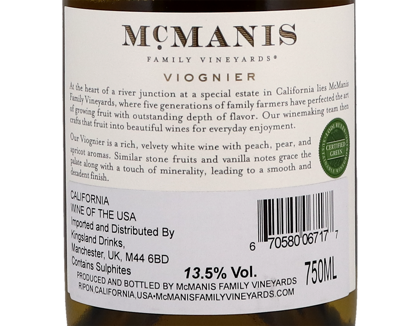 McManis Viognier 2018