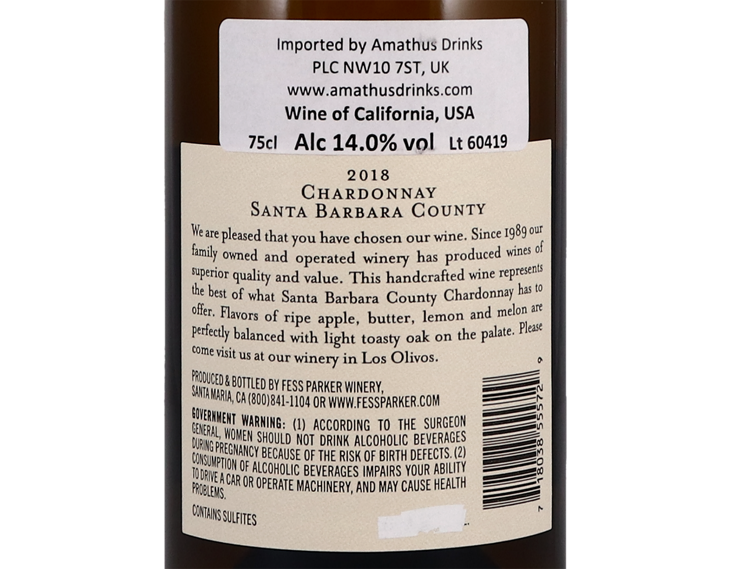 Fess Parker Santa Barbara Chardonnay 2018